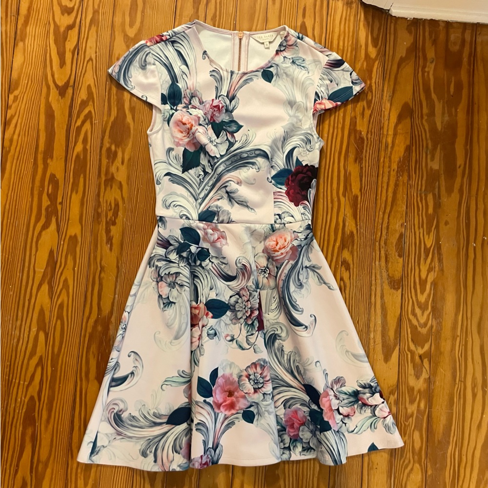 Ted Baker Floral Knee Length Dress Size 0